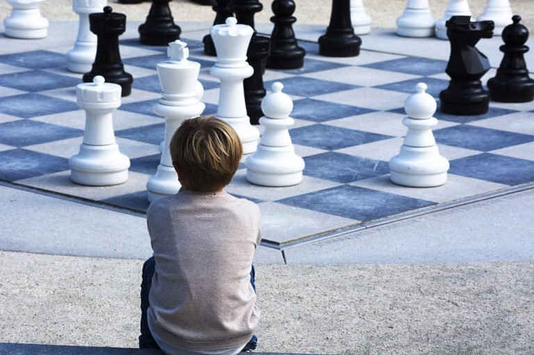 boy, chess, landscape